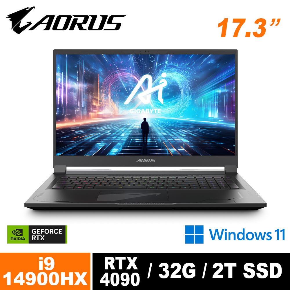 技嘉 AORUS 17X AZG電競筆電i9-14900HX/RTX4090/240Hz/32G/2TB 現貨 廠商直送