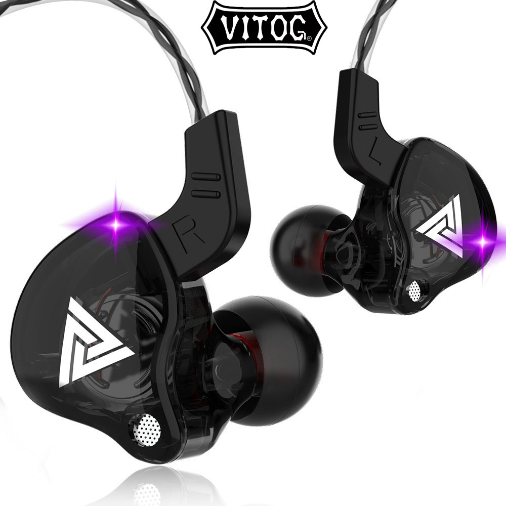 Vitog QKZ AK6 有線耳機 3.5mm 高品質麥克風超降噪運動跑步耳機頸掛式耳機