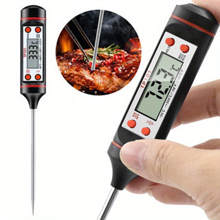 數字即時讀取肉類溫度計,帶 LCD 顯示屏和探針,用於烹飪燒烤液體牛肉