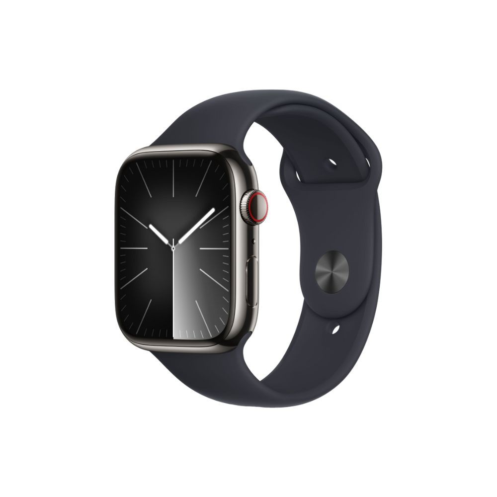Apple Watch S9 LTE版 41mm 石墨色不鏽鋼錶殼午夜色運動型錶帶 GPS +行動網路 現貨 廠商直送