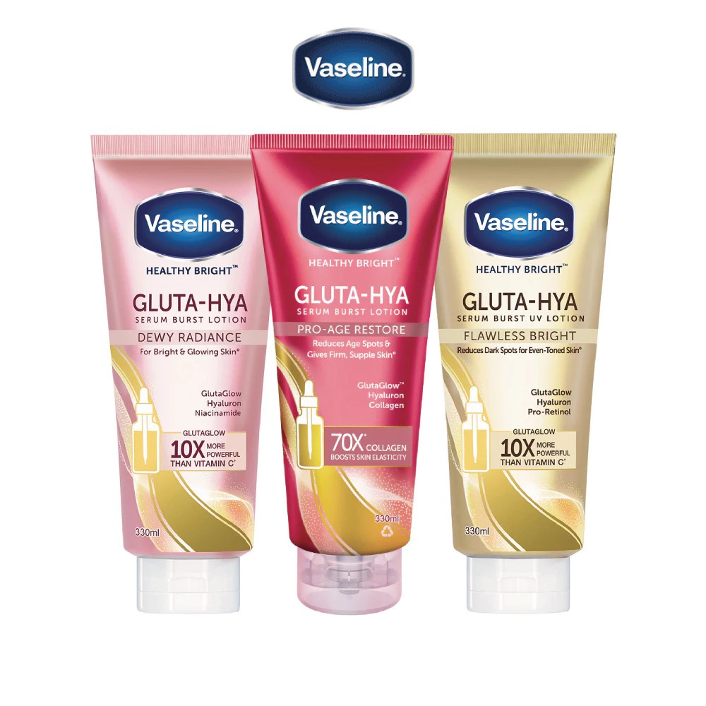 【蝦皮直營】Vaseline凡士林 膠原/水潤/淡斑精華凝乳 300ml/330ml (B3補水、美白精華身體乳)