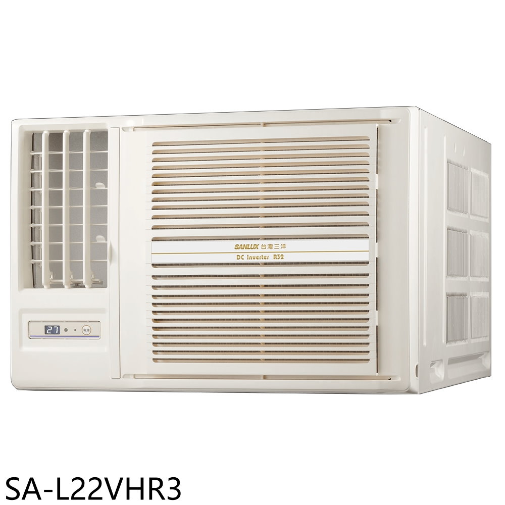 SANLUX台灣三洋R32變頻冷暖左吹窗型冷氣3坪SA-L22VHR3標準安裝三年安裝保固 大型配送