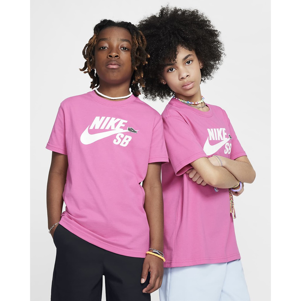 NIKE 短袖上衣 K NSW TEE SB LOGO 中大童 FN9673605 魔力粉 現貨 廠商直送