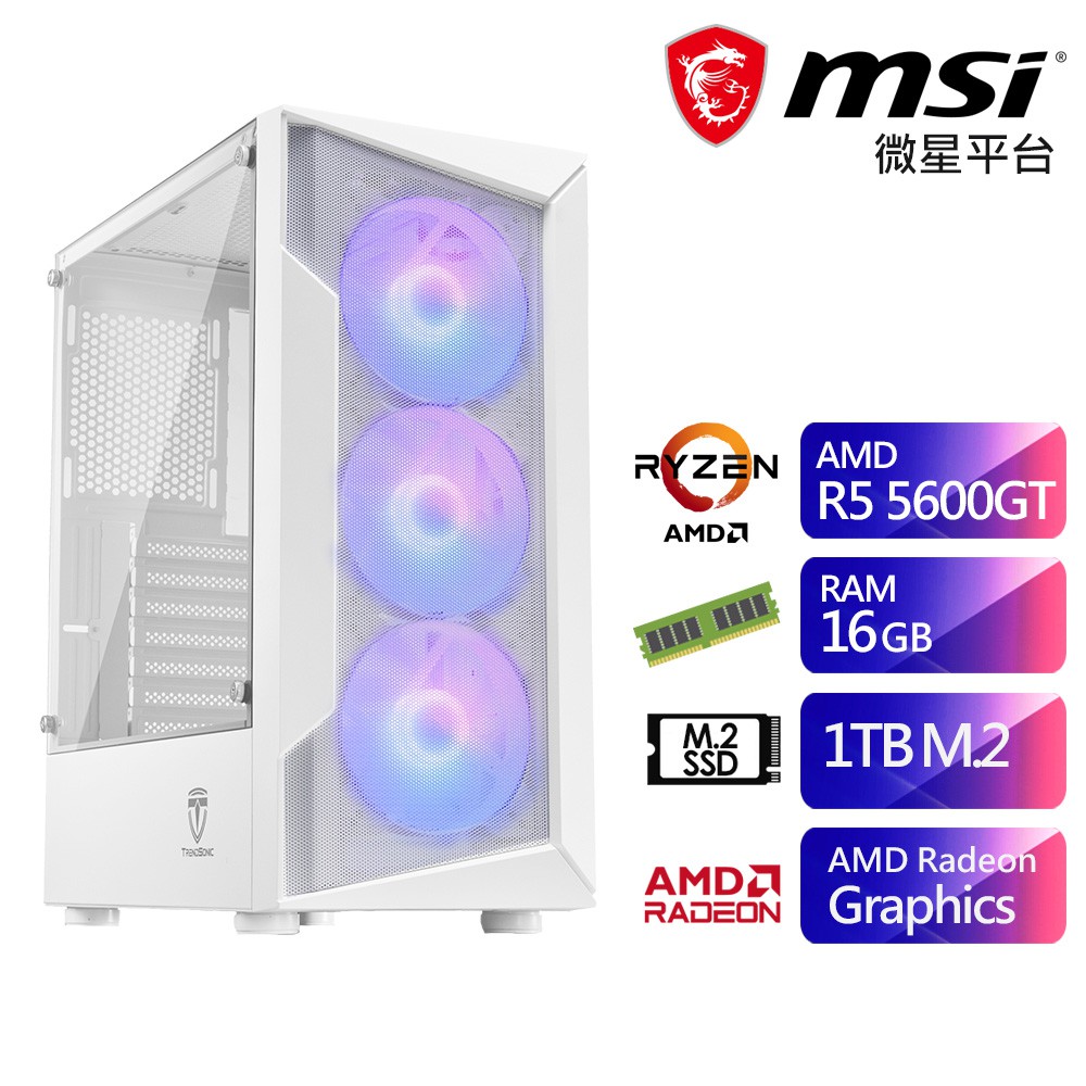 微星A520平台SB4FHA025A (R5-5600GT/16G/1TB) 現貨 廠商直送