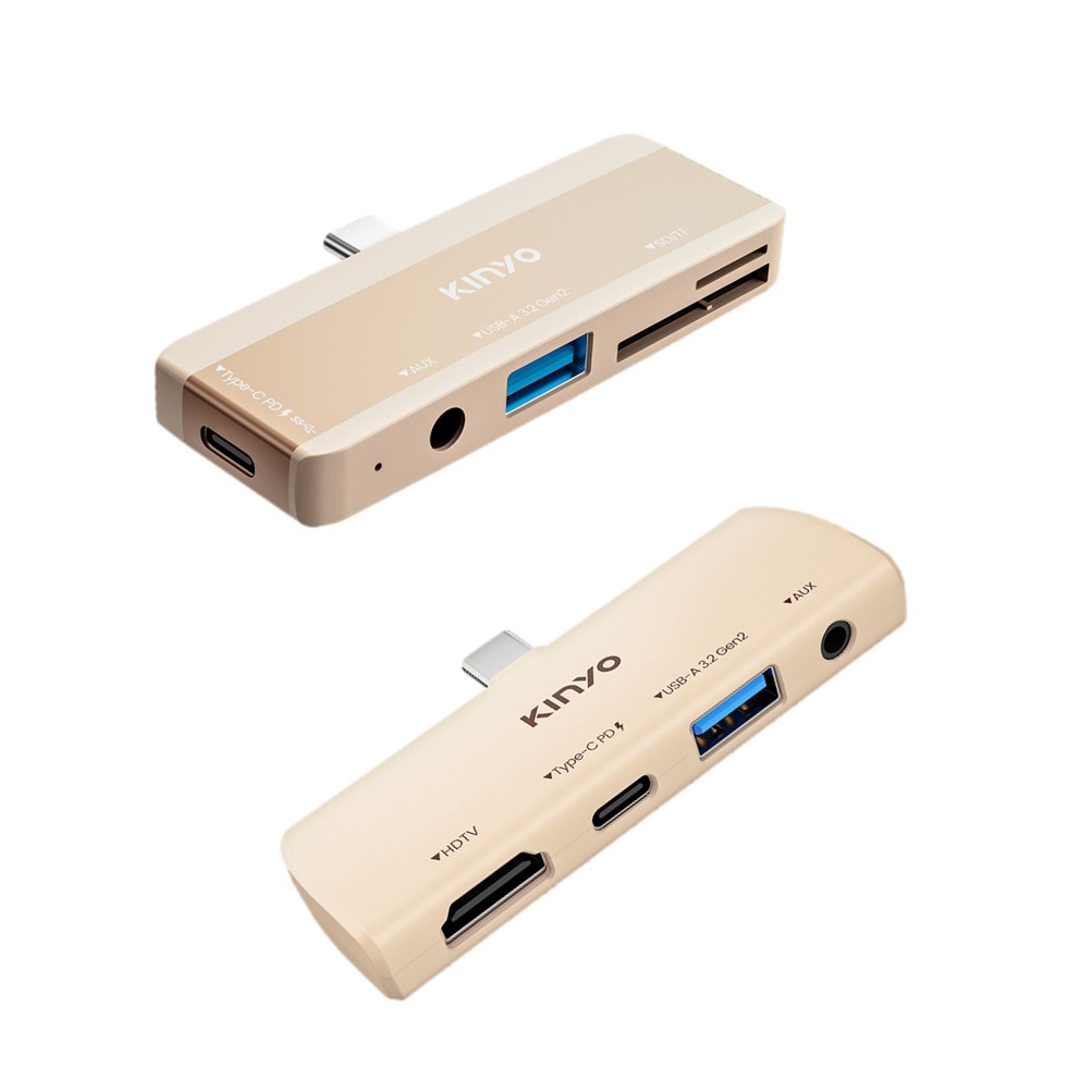 【蝦皮直營】KINYO 手機用 直插式多功能擴充座 Type C 投影/讀卡 記憶卡 AUX 音源 現貨 原廠供貨
