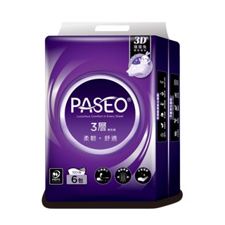 【蝦皮直營特選】PASEO 3層柔韌舒適抽取式衛生紙PEFC- 100抽x6包/串