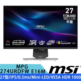 【蝦皮直營】MSI微星 MPG 274URDFW E16M 27型 IPS Mini-LED 量子點電競螢幕 廠商直送