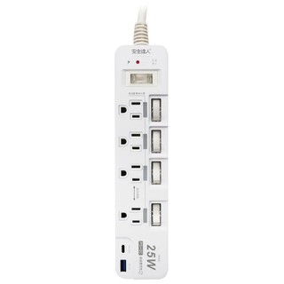 【蝦皮直營】安全達人 5開4插3P 25W USB快速閃充延長線 K-60P25L 廠商直送