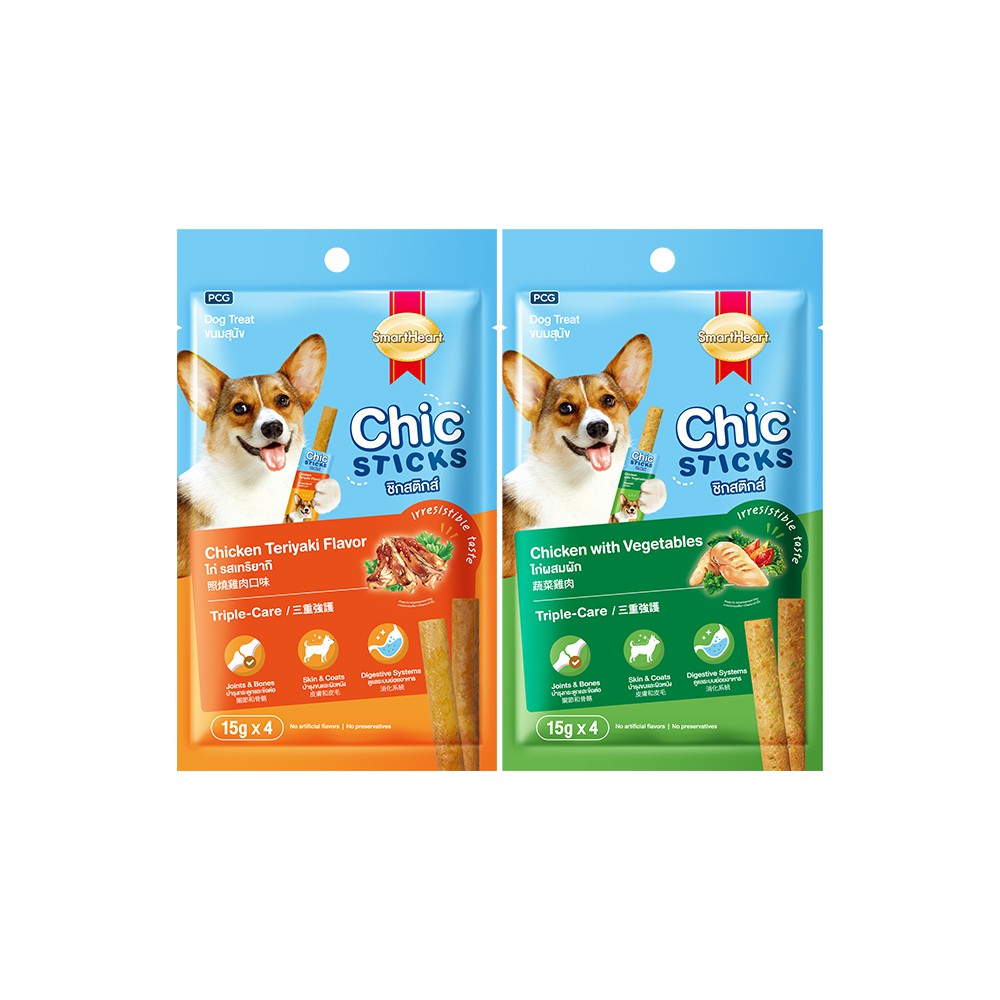 【蝦皮直營】SmartHeart 慧心 柯雞棒 雞肉條 4入x15g/包 口味任選 狗 寵物 零食 肉乾 原廠供貨