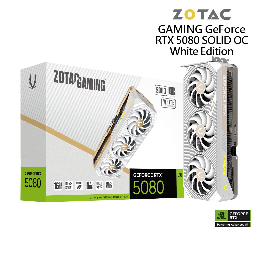 索泰 RTX 5080 SOLID OC WHITE EDITION-16G 顯示卡 廠商直送