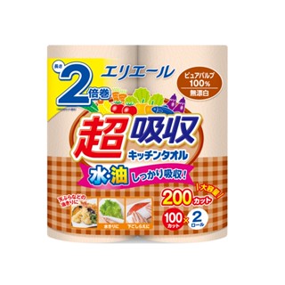 【蝦皮直營】日本大王 elleair無漂白超吸收廚房紙巾100抽(2入)