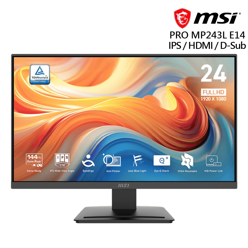 微星 PRO MP243L E14 (IPS/144Hz/1ms/FHD) 24吋 電腦螢幕 廠商直送