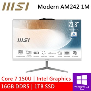微星 Modern AM242 1M-1058TW 24型 白 Core 7 150U AIO一體式電腦 現貨 廠商直送