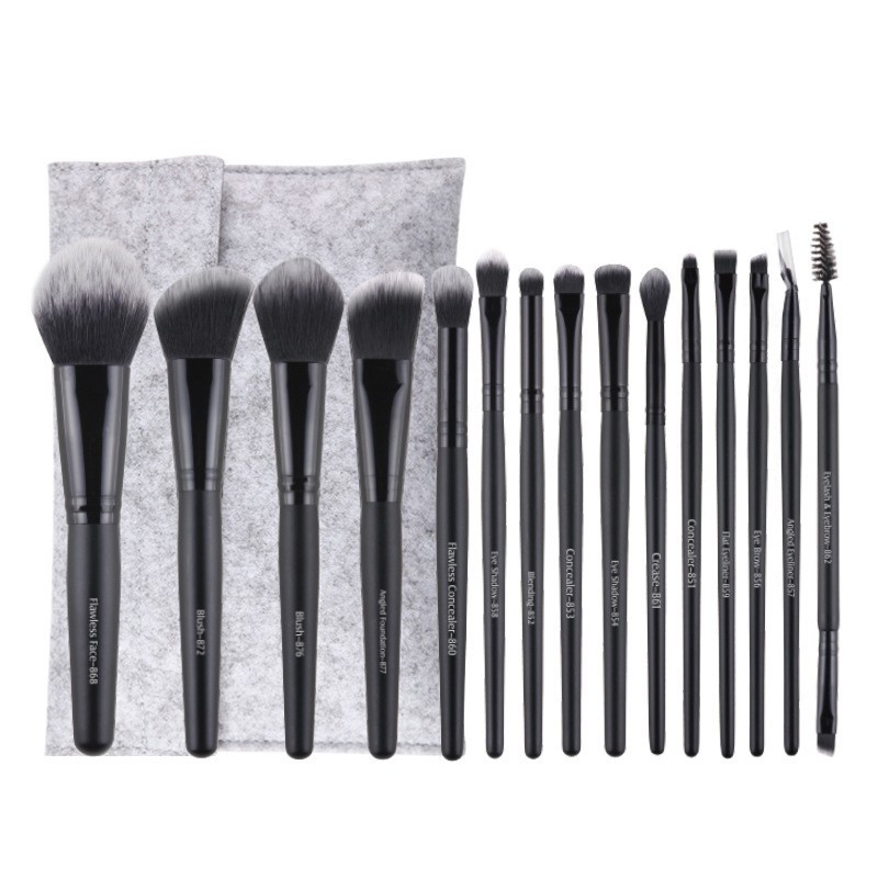 【蝦皮直營】ZOREYA 刷具組 15支/組 刷具 化妝刷具 化妝刷 黑色刷具 美妝刷 化妝刷具組 粉底刷唇刷眼影刷