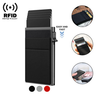 Rfid Minimalist 男士信用卡夾錢包,帶自動彈出式卡槽、錢夾和 Rfid 阻擋輕巧便攜、信用卡、身份證、配件