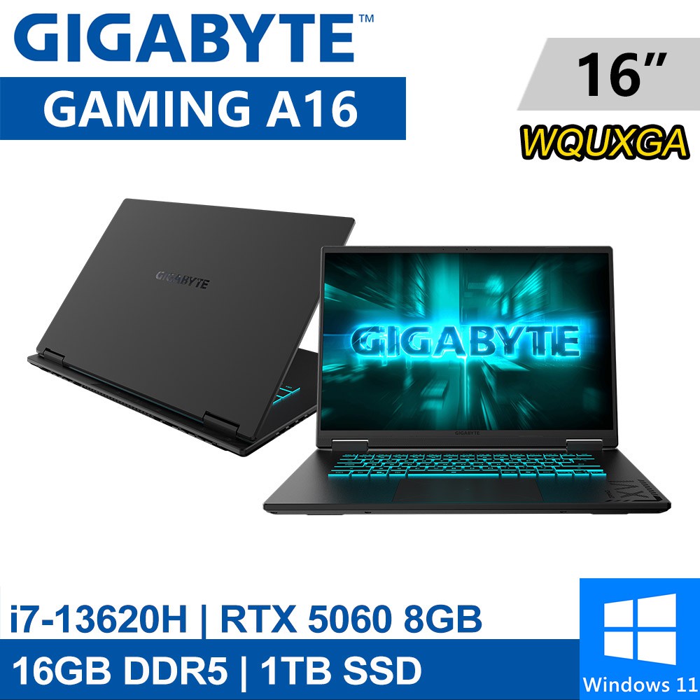 技嘉 GAMING A16 CVHI3TW894SH 16吋 黑 i7/RTX5060 電競筆電 廠商直送