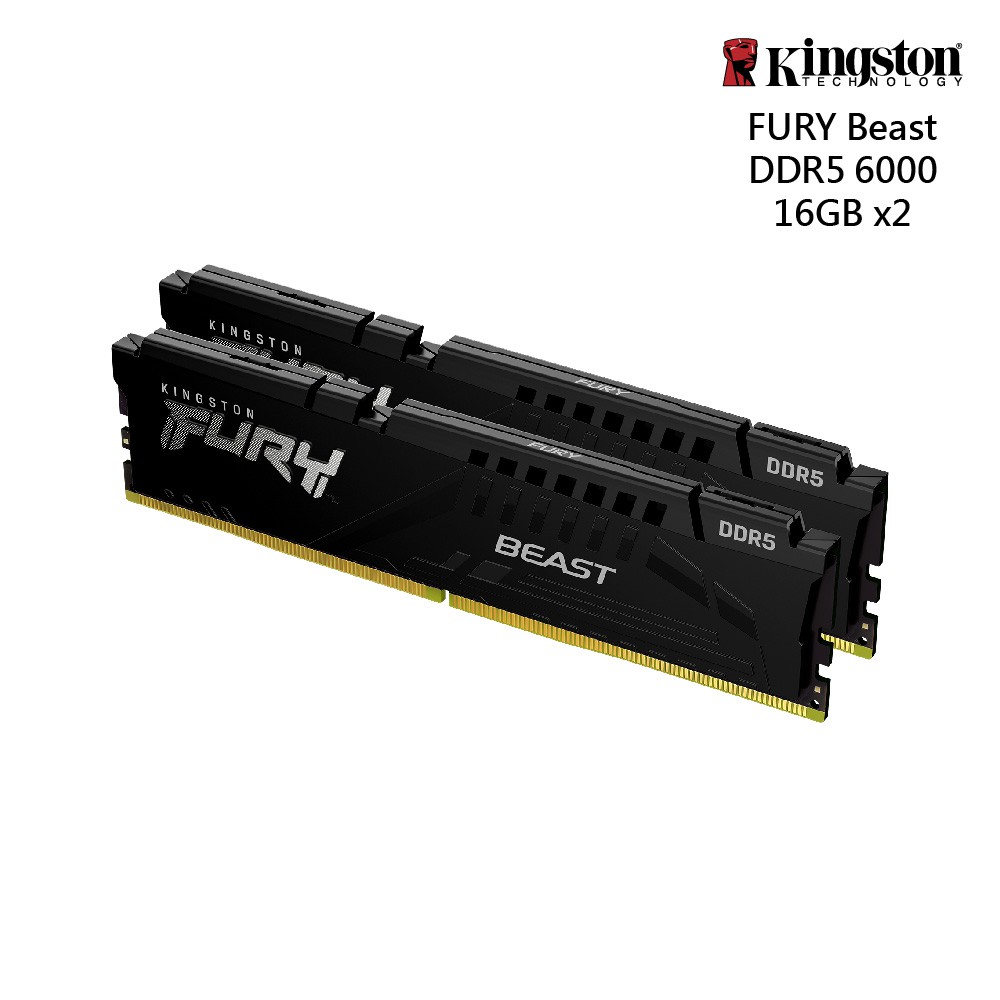 金士頓 FURY Beast DDR5-6000 16G×2 桌上型記憶體 黑色 廠商直送