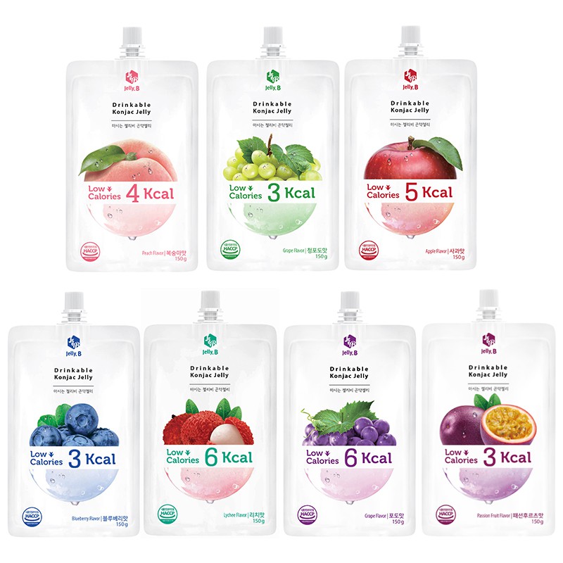 【蝦皮直營】韓國 Jelly.B 低卡蒟蒻果凍 水蜜桃/青葡萄/蘋果/藍莓/芒果/荔枝/百香果 150g