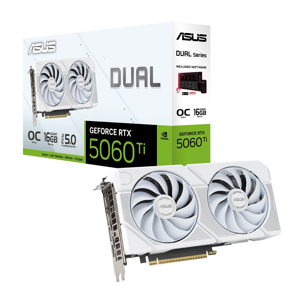 ASUS華碩 DUAL-RTX5060TI-O16G-WHITE 顯示卡 /22.9 cm 廠商直送