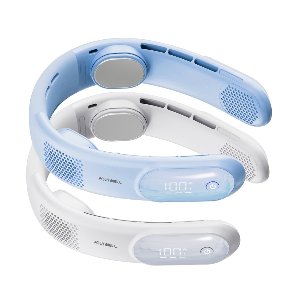 【蝦皮直營】POLYWELL 頸掛散熱風扇 顏色任選 頸掛 掛脖 行動 風扇 電風扇 Type C 充電 現貨