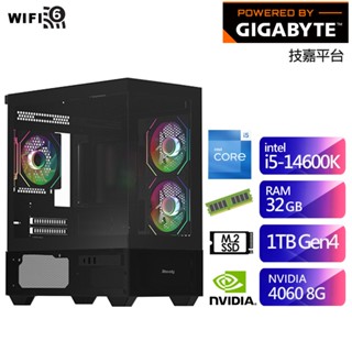 技嘉B760平臺SB2EC6027H (i5-14600K/32G/1TB/RTX4060-8G) 廠商直送