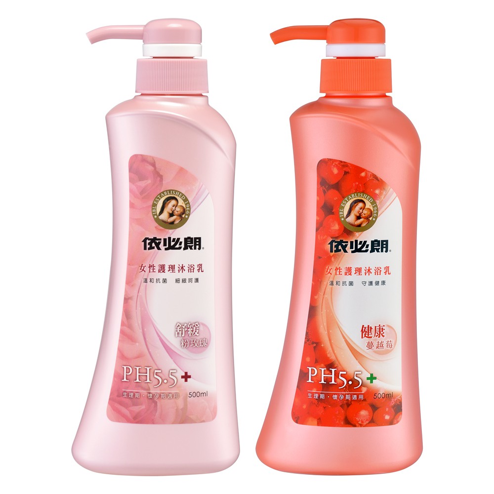 【蝦皮直營】依必朗 女性護理沐浴乳 舒緩粉玫瑰 健康蔓越莓500ml 原廠直營