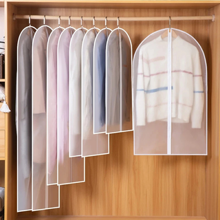 衣服防塵罩 - 用於衣架和整理解決方案的全透明儲物袋