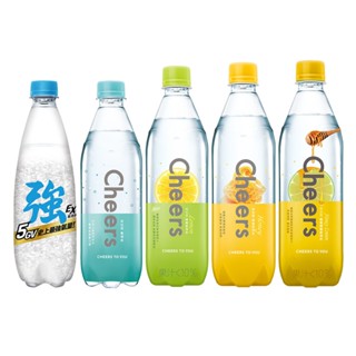 【蝦皮直營特選】泰山 Cheers氣泡水系列 強氣泡/原味/蜂蜜/檸檬 590mlx24入/箱 多款可選 (部分即期)