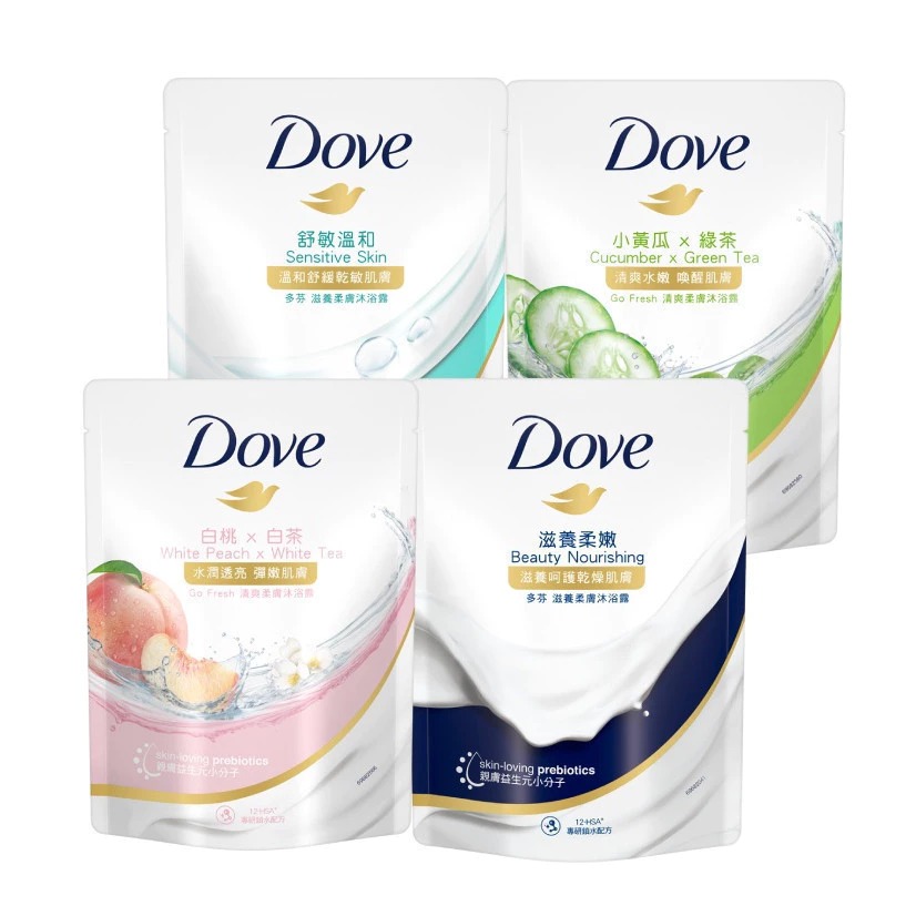 【蝦皮直營】【Dove多芬】沐浴乳補充包580g 四款任選(滋養柔嫩/舒敏溫和/清爽水嫩/桃悦水透)