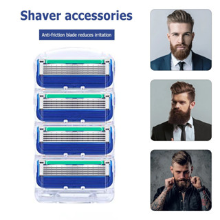 GILLETTE 不銹鋼刀片夏普 5 層安全剃須刀適用於吉列 Fusion 手動剃須刀片更換補充刀片