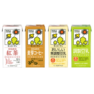 【蝦皮直營特選】KIKOMAN龜甲萬豆乳 紅茶/香蕉/麥芽咖啡/無調整/調製風味 1000ml 日本原裝進口 熱銷