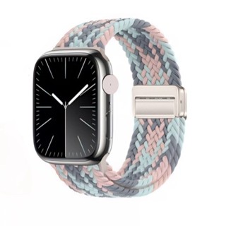 Apple Watch 時尚編織磁扣錶帶舒適尼龍運動戒指