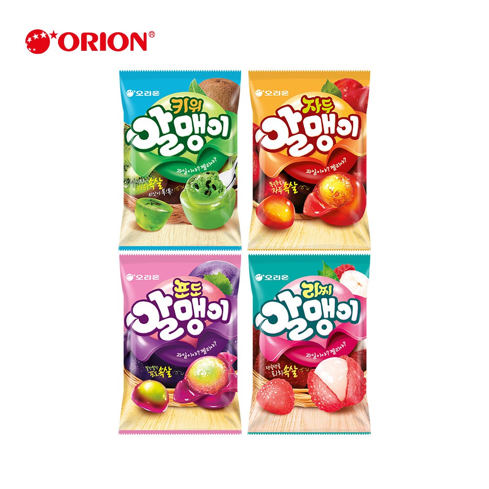 【蝦皮直營】韓國 好麗友果實口感軟糖(隨手包) 荔枝/李子/葡萄/奇異果67g
