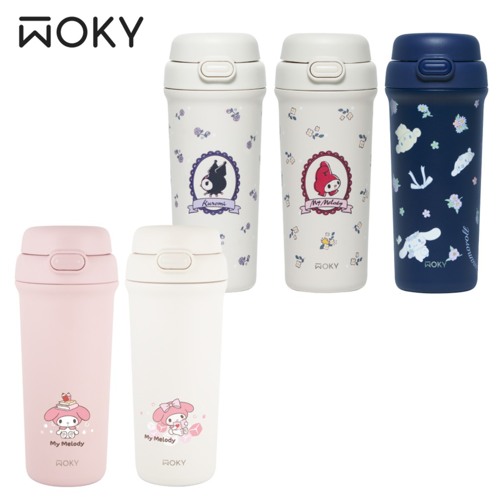 【蝦皮直營】WOKY 沃廚 三麗鷗聯名-All-P輕芯鈦瓷雙飲保溫瓶500ml(酷洛米/美樂蒂/大耳狗)