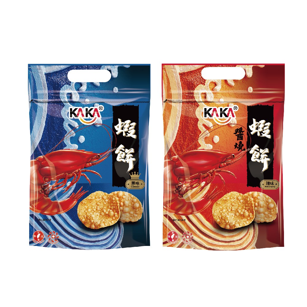 【蝦皮直營】KAKA 醬燒蝦餅 原味/辣味 大容量分享包80g 團聚零食 彭湃分享包