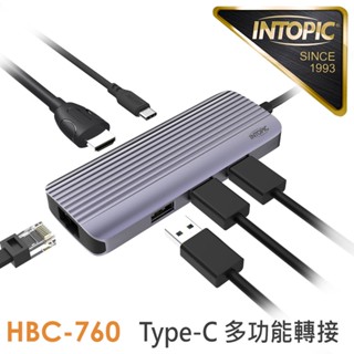 INTOPIC 廣鼎 六合一多功能Type-C轉接器(HBC-760) 現貨 廠商直送
