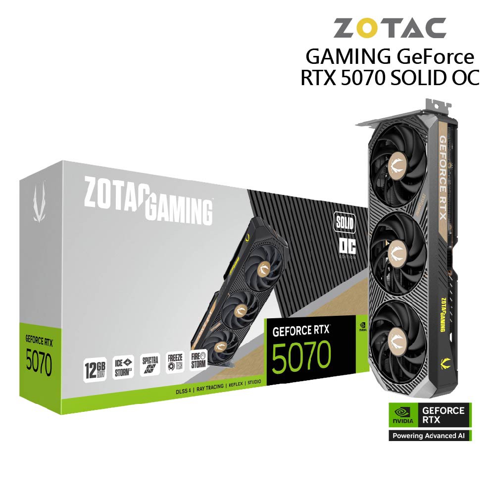 ZOTAC GAMING GeForce RTX 5070 SOLID OC 顯示卡 廠商直送