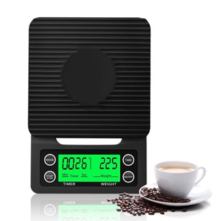 帶定時器的咖啡秤 5kg/0.1g 倒滴式濃縮咖啡秤帶背光 LCD 顯示廚房秤食品秤數字重量克