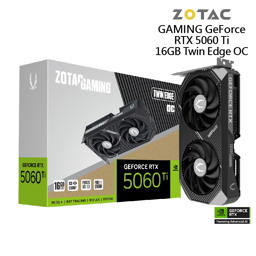 ZOTAC RTX 5060 Ti 16GB Twin Edge OC 顯示卡 廠商直送