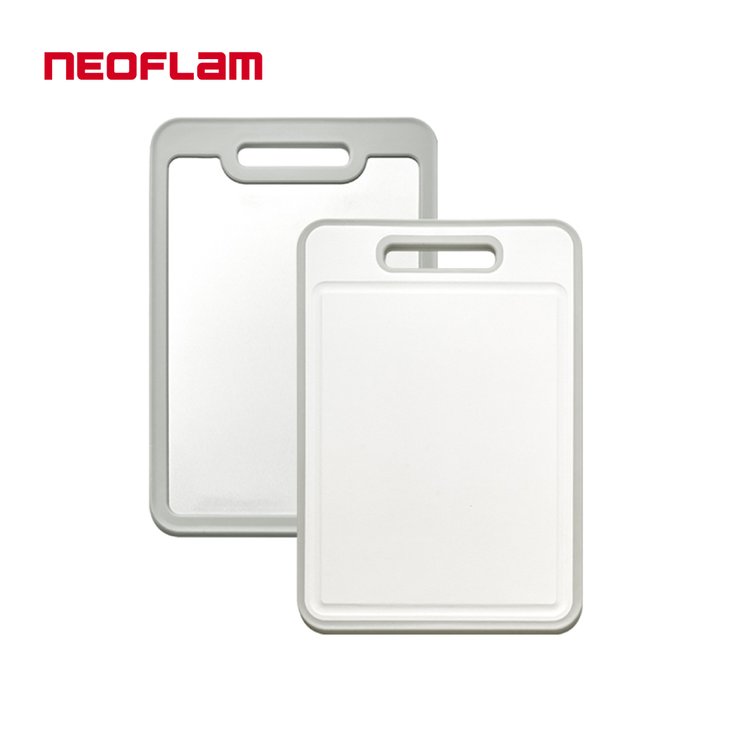 【蝦皮直營】NEOFLAM 不鏽鋼抗菌砧板(中)-White silver