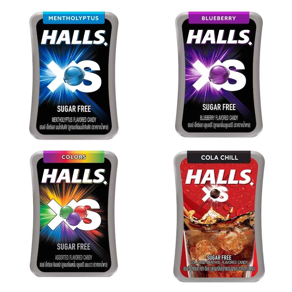 【蝦皮直營】Halls XS 無糖迷你薄荷風味糖 (酷冰藍莓/酷爽薄荷/繽紛水果/沁涼可樂)