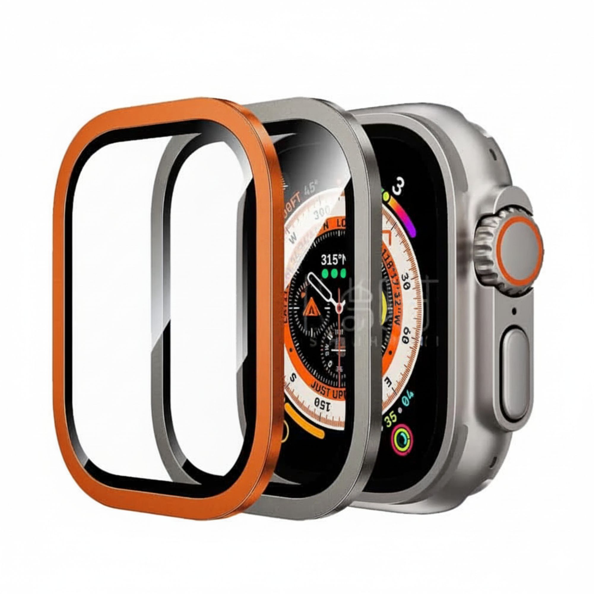 【蝦皮直營】Apple Watch Ultra 一體式鋁合金邊框+鋼化膜 49mm 顏色任選 保護貼 保護殼 手錶