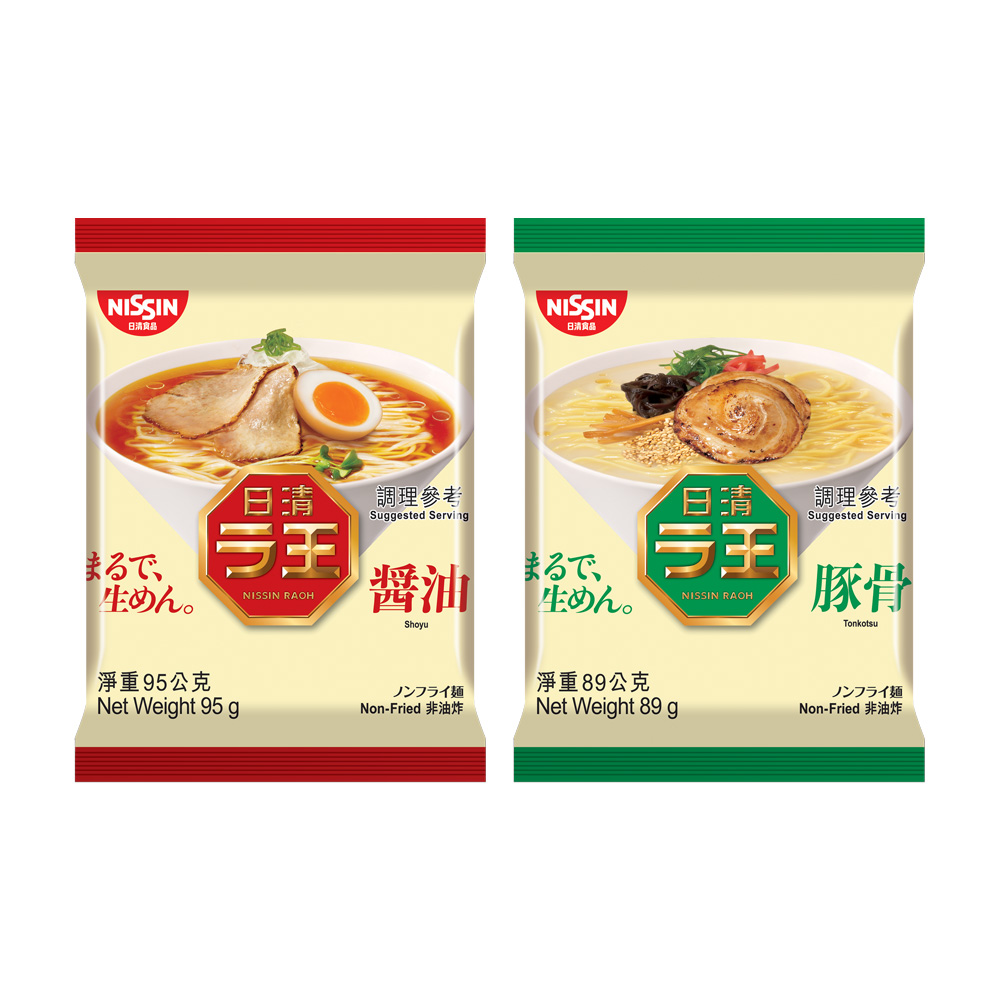 【蝦皮直營】日清 Nissin 拉王非油炸速食麵 單包 醬油/豚骨口味 日清泡麵 日本風味拉麵