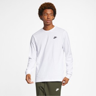 NIKE 長袖上衣 AS M NSW CLUB TEE - LS 男 白色 AR5194100 廠商直送