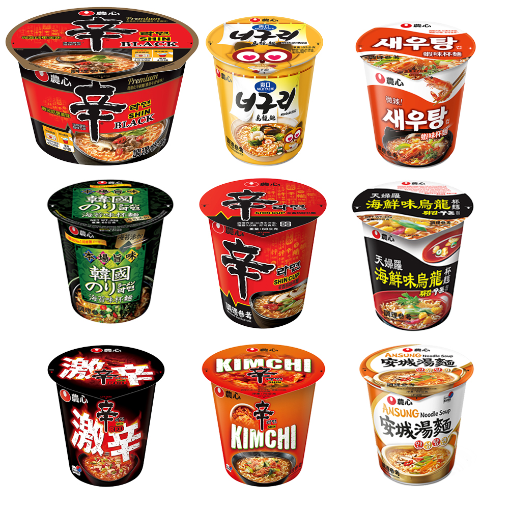 【蝦皮直營】韓國農心強榜精選杯麵系列超進化濃郁牛骨辛碗麵/海苔/辛香菇/天婦羅海鮮/激辣/辛辣白菜/安城/爽口/蝦味杯麵