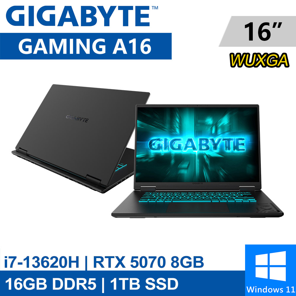 技嘉 GAMING A16 CWHI3TW894SH 16吋 黑 RTX5070 電競筆電 廠商直送