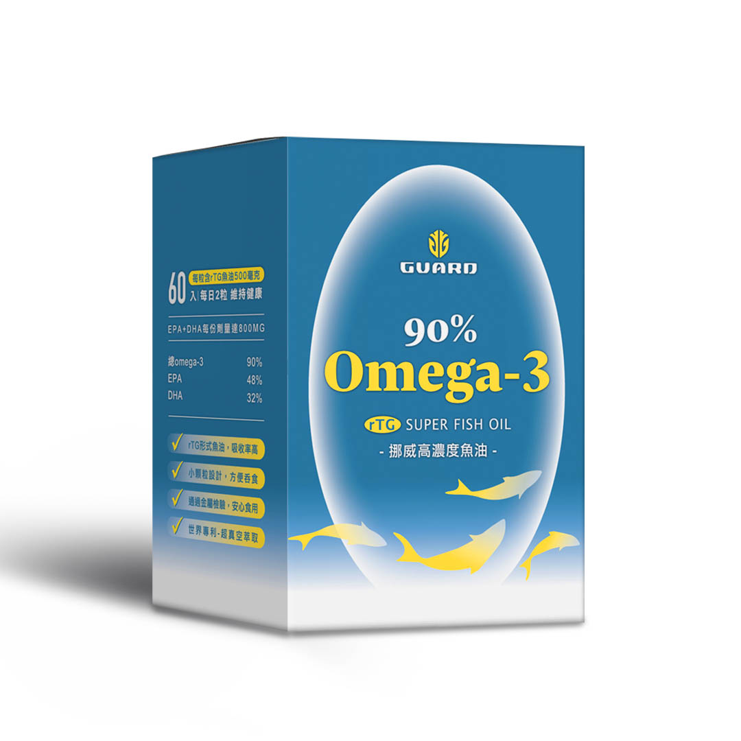 【蝦皮直營】Guard 守衛者 90% Omega-3 挪威高濃度魚油 60顆/盒 膠囊 保健