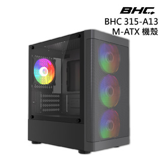 【蝦皮直營】BHC 315-A13 玻璃透側 電腦機殼 M-ATX/Type-C/ARGB 3+1 廠商直送