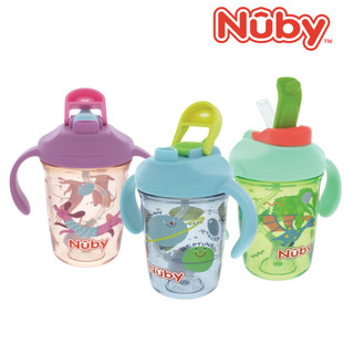 【蝦皮直營】Nuby雙飲學習杯 滾珠吸管/直飲 240mL 寶寶學飲杯 防漏水杯 兒童水壺 吸管水壺 直飲水壺