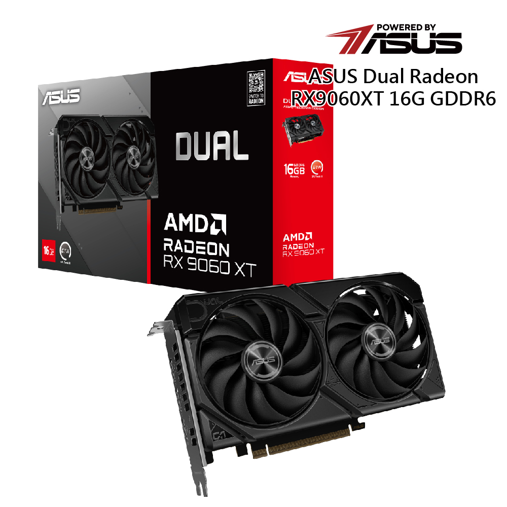 華碩 Dual Radeon RX 9060 XT 16GB GDDR6 顯示卡 廠商直送